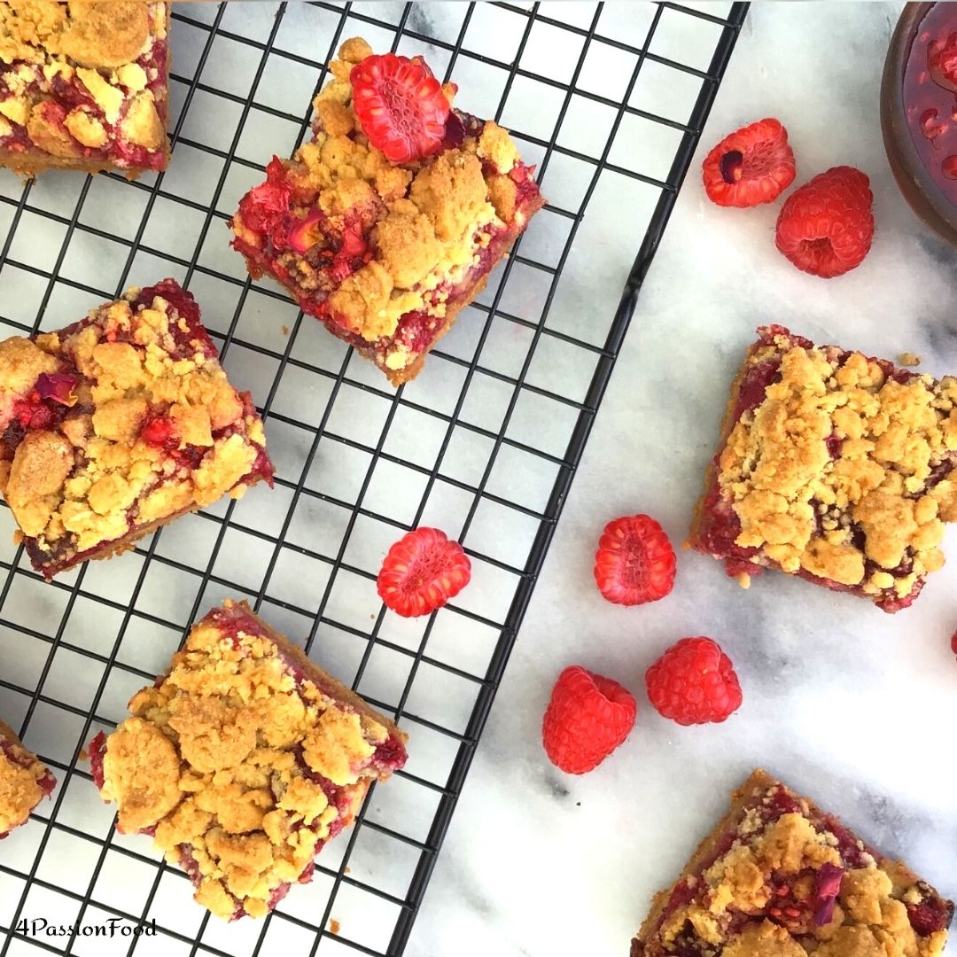 Raspberry halva crumble bars Ottolenghi 4passionfood English
