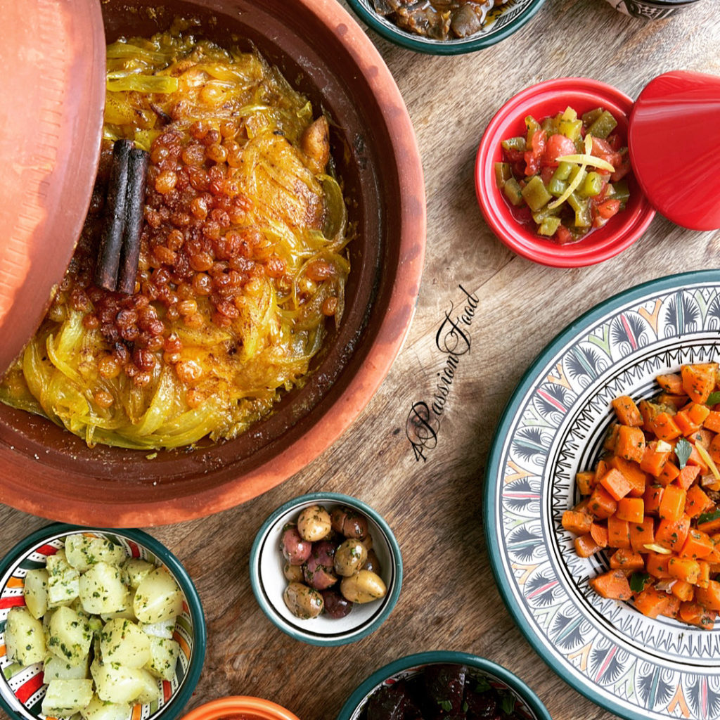 Tajine de poulet aux oignons et raisins secs. 4passionfood